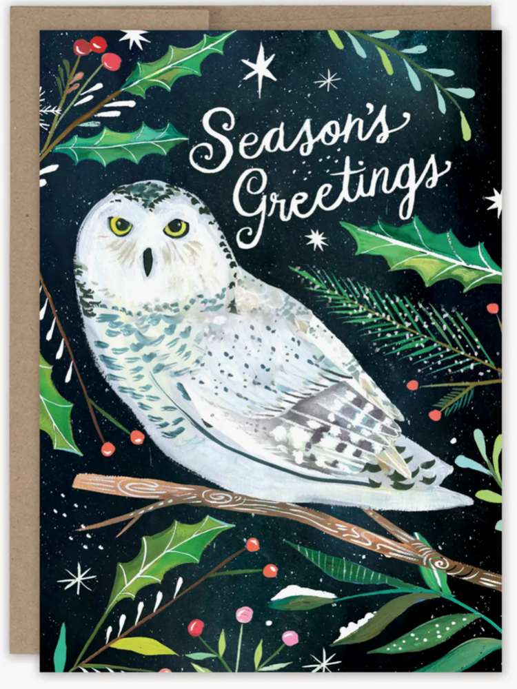 Snowy Owl Holiday Card