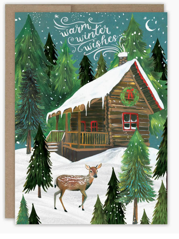 Winter Cabin Holiday Card