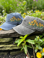 Sunflowers Side Embroidery Cotton Baseball Cap