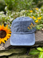 Sunflowers Side Embroidery Cotton Baseball Cap