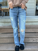 Judy Blue Destroyed Straight Midrise Jeans