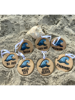 Cape May County Beach Town Wave Pottery Ornaments