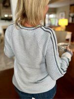 Raglan Sweater Top in Ice Blue