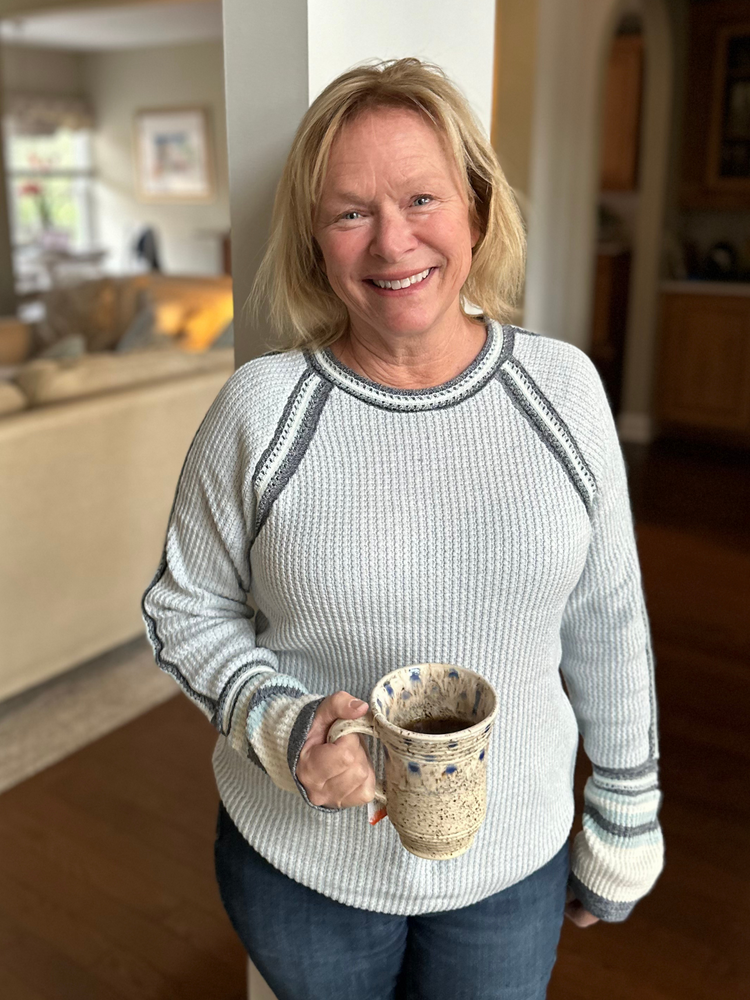 Raglan Sweater Top in Ice Blue