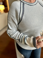 Raglan Sweater Top in Ice Blue