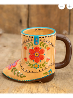 Folk Art Mug Live Happy Boot