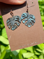 Patina Monstera Earrings - Wild Magnolia