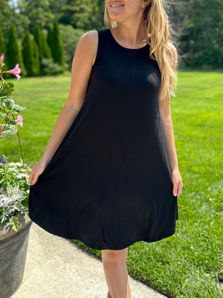 Black Sleeveless Midi Dress - Wild Magnolia