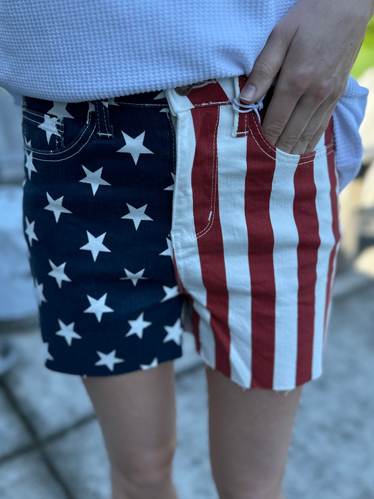 Judy Blue High Waisted Americana Flag Shorts