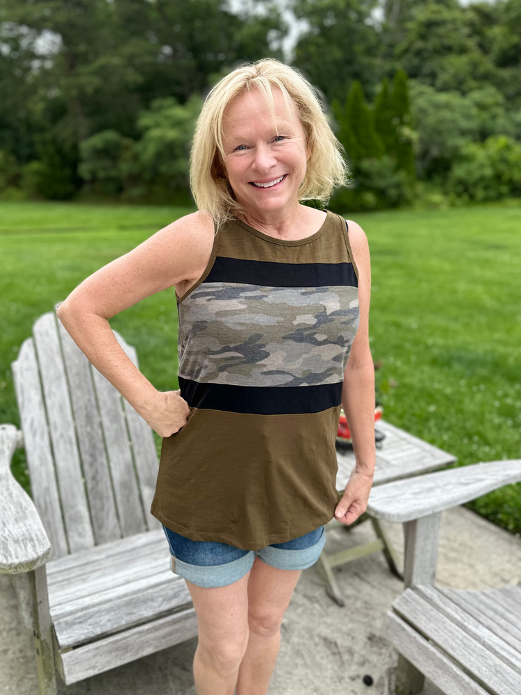 Camo Striped Tank Top