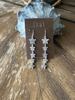 Silver Descending Stars Earrings