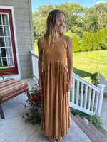 Sleeveless Boho Maxi Dress in Toffee