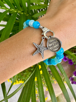 Silver Blue Starfish Charm Bracelet