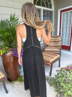 Sleeveless Boho Maxi Dress in Black