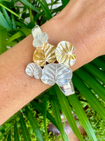 Two Tone Layered Lilypad Leaf Bracelet