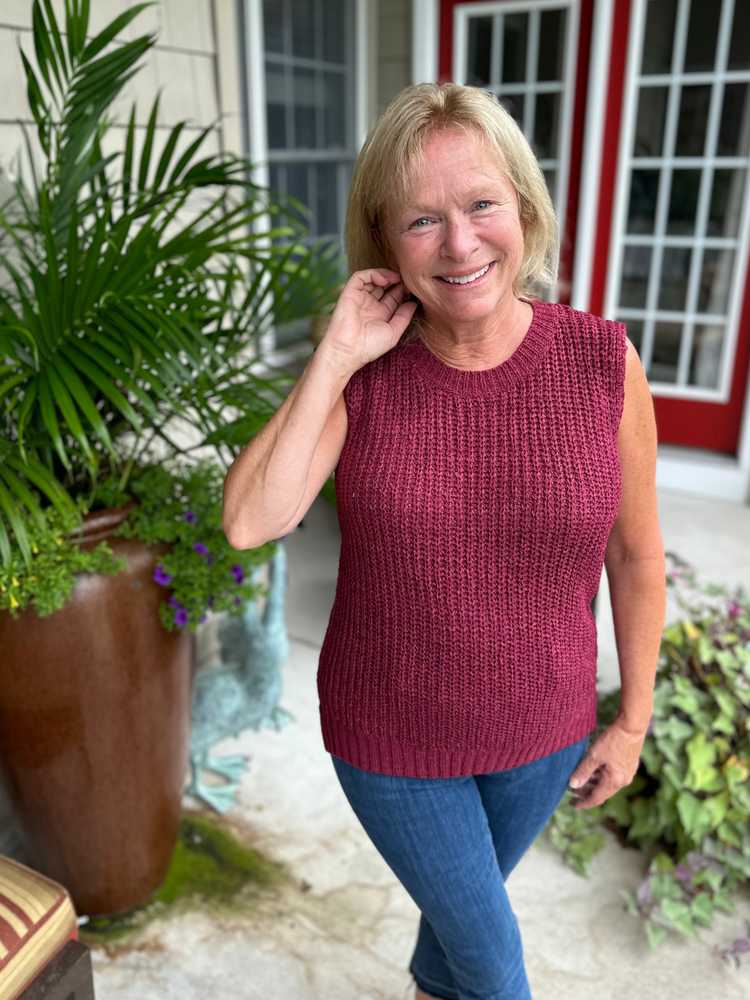 Sweater Tank in Merlot