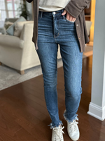 Judy Blue High Waisted Skinny Jeans with Shark Bite Hem