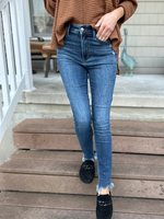 Judy Blue High Waisted Skinny Jeans with Shark Bite Hem